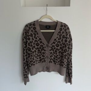 Monrow Leopard Oversized Cardigan in Leopard